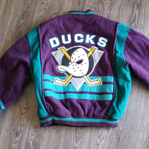 Vintage Jacket Mighty Ducks Letterman Jacket by Nutmeg 1990s sz Large fitted - Picture 6 of 8